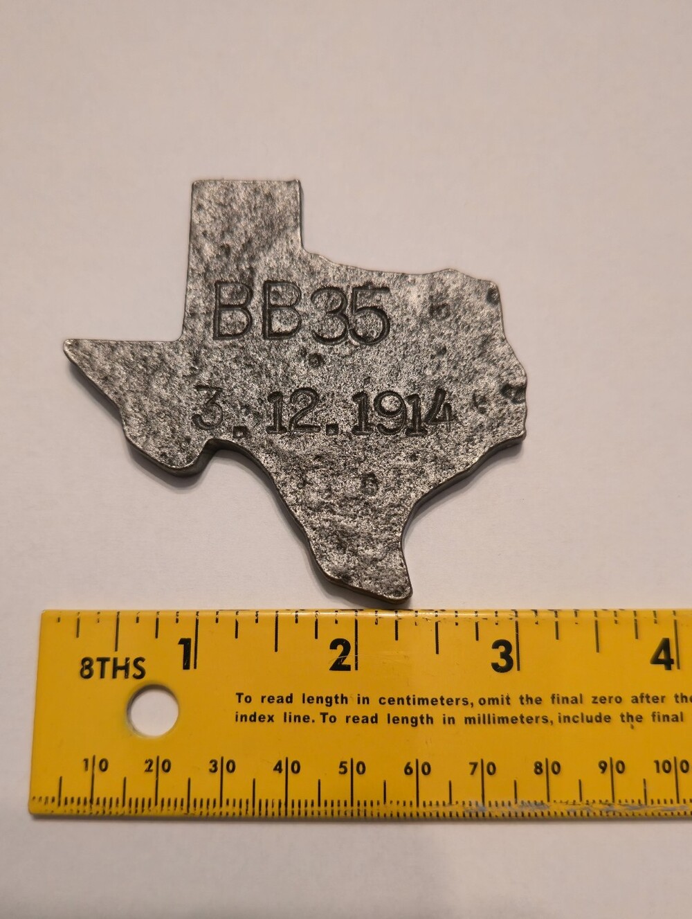 Texas State Shaped Metal Paperweight
